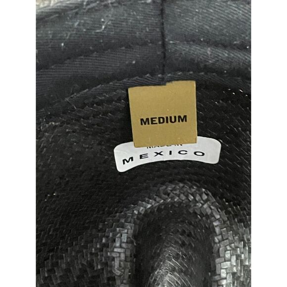 Stetson Stallion Black Straw Cowboy Hat Medium Mexico Western Wide Brim - Picture 5 of 7